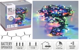 LED girlianda, 192 LED lempučių, įvairių sp., ilgis 15 m, IP44