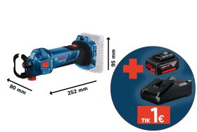 Akumuliatorinė rotacinė freza BOSCH Professional GCU 18V-30 SOLO, 18 V, be akumuliatoriaus ir kroviklio, 06019K8000