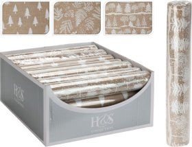 Dekoratyvinis Kalėdinis audinys, džiutinis, 3 skirtingi dizainai, 28 x 270 cm