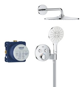 Potinkinė dušo sistema GROHE PRECISION SMARTCONTROL su termostatu, Vitalio Rain Mono 310mm lietaus galva ir SmartActive dušeliu, chromo spalva, 34877000