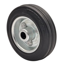 Vežimėlio atsarginis ratas WAGNER, d-100mm, guminis, ritininis guolis, plieno lakštas, minkštas, apkrova - 70kg.