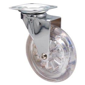 Pasukamas ratukas WAGNER Design, d-100 mm, skaidrus, paprastas guolis, apkrova - 65 kg.