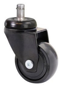 Baldinių ratukų rinkinys WAGNER, d-50 mm, juodas, minkštas, 2 stabdžiai, apkrova - 30 kg, su kaiščiu 12x22 mm, 5 vnt.