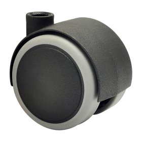 Dvigubas ratukas WAGNER, d-40 mm, juodas, minkštas, apkrova - 35 kg, 2 vnt.
