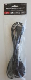 Laidas su kištuku ENTAC Rewireable Cable, 0,2m, be įžeminimo, su jungikliu ant žemės, 2x0.75, juodos sp.