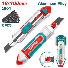 Peiliukas TOTAL, aliumininis su ratuku, nulaužiama geležte, su 6 SK5 plieno ašmenimis, 18 mm TG5121806