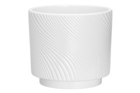 Kambarinis keraminis vazonas 4Living Wave, baltos sp., 17 x 17 x 15 cm.