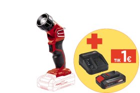 Akumuliatorinis prožektorius EINHELL TC-CL 18 Li H-Solo, 18 V, šviesos srautas 280 lm, diapazonas 33 m, be akumuliatorių ir kroviklio