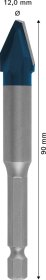 Grąžtas plytelėms BOSCH HEX-9 Hard Ceramic, 12 x 90 mm
