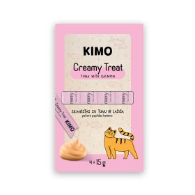 Skanėstas katėms KIMO Creamy Treat, su tunu ir lašiša, 4x15g