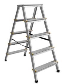 Kopėčios AWTOOLS, dvipusės, aliuminės, 2x5 pakopų