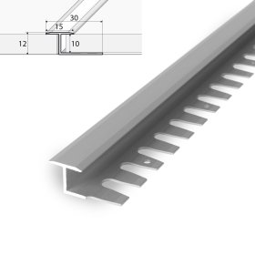 Aliumininis grindų profilis HESORA H 21 D2, 1,5 x 1 x 250 cm, universalus, lankstus, mat.sidabro spalvos, kilmės šalis ES