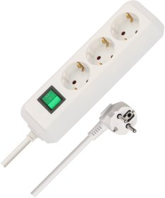 Ilgiklis BRENNENSTUHL Eco-Line, 3 lizd., 1,5m, su įž., su jungikliu, 3x1,5, baltos sp., 1152320015