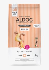 Sausas šunų ėdalas ALDOG, monoproteininis, suaugusiems šunims, su lašiša, 12 kg