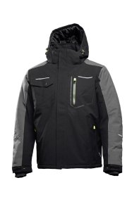Striukė HOGERT TECHNIK Amos, pašiltinta, su gobtuvu, juodos spalvos, 100% poliesteris, 2XL (56) dydis, CE
