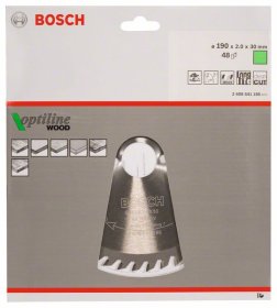 Medienos pjovimo diskas BOSCH Optiline Wood, 190 x 30 x 2,0 mm, 48