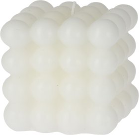 Žvakė, kvadratinė iš burbuliukų, 7,5 x 7,5 x 7,5 cm