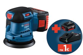 Akumuliatorinis ekscentrinis šlifuoklis BOSCH Professional GEX 185-LI SOLO, 125 mm, 18 V, be akumuliatoriaus ir kroviklio, 06013A5020