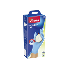 Vienkartinės pirštinės VILEDA Food Save, nitrilinės, 40 vnt., dydis S/M