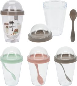 Maisto laikymo indelis su šaukšteliu, 350 ml, 4-ių skirtingų sp.