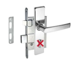 Įleidžiama spyna KURZEMES 31003 407Z-35803/C, su rankena, be cilindrinio mechanizmo