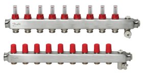 Grindinio šildymo kolektorius DANFOSS SSM-F, 1", 9+9 žiedų, 088U0759