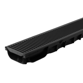 Plastikinis latakas Dakota MIDI 50 su plastikinėmis grotelėmis (PP), 1000x121x50 mm