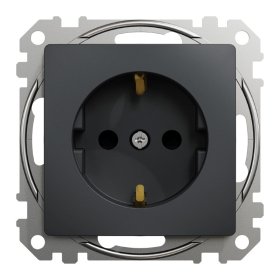 Kištukinis lizdas SCHNEIDER Sdd114021, SEDNA Design, 1 vietos, įleidžiamas, su įž., su apsauga, antracito spalvos
