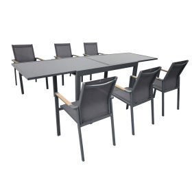 Stalas NOVELLY HOME, ištraukiamas su stikliniu stalviršiu, Set1 XT1331