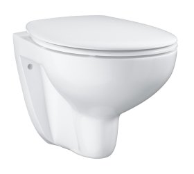 Klozetas GROHE BAU CERAMIC, pakabinamas, berėmis, lėtai nusileidžiantis dangtis su greito nuėmimo f-ja, baltas, 39351000