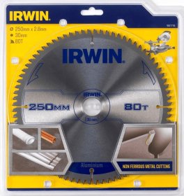 Aliuminio pjovimo diskas su kietmetaliu IRWIN Alu, 250 mm, 80 T