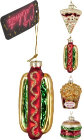 Eglutės žaisliukas Maistas, stiklas, 4 skirtingi dizainai, 6,4 x 6,4 x 6,7 cm