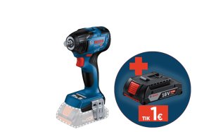 Akumuliatorinis smūginis veržliasukis BOSCH Professional GDS, 18V-210 C SOLO, sukimo momentas 90-160-210 Nm, 1/2" griebtuvas, 06019J0300, be akumuliatoriaus ir kroviklio