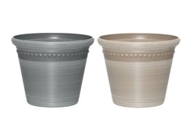 Plastikinis lauko vazonas 4Living Pearl, pilkos sp., 35 x 35 x 28 cm.