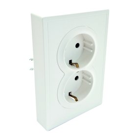 Kištukinis lizdas TOPE Bora, 2 vietų, įleidžiamas, baltos sp., su įžeminimu, 16 A, 250 V, 500900017