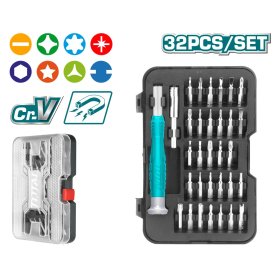 Atsuktuvų rinkinys tiksliems darbams TOTAL, Cr-V, 32 vnt., THT250PS0321