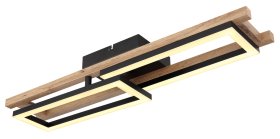 Pakabinamas LED šviestuvas GLOBO Illa, 20W, 230V, 3000K, 2100 lm, sukinėjasi, MDF tamsiai rudas medis, matinės juodos sp., 365 x 105 x 690 mm, 67266D