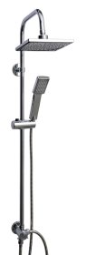 Dušo komplektas RIDDER Mauritius, komplekte: 1,5 m žarna,  dušo galvutė 3-jų rėžimų, dušo galva,  dušo stovas, chromas, 091440