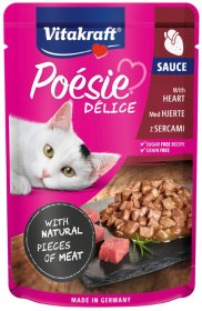 Konservuotas kačių ėdalas VITAKRAFT POESIE DELICE, su širdelėmis, maišelyje, 85g