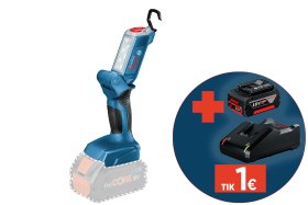 Akumuliatorinis prožektorius BOSCH Professional GLI, 18V-300, SOLO, 18V, 300 lum, /Ah, 06014A1100, be akumuliatoriaus ir kroviklio