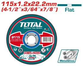 Abrazyvinis metalo pjovimo diskas TOTAL, 115x1,2x22 mm, TAC2211151