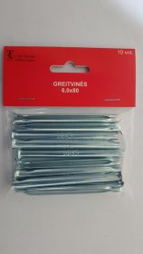Greitvinės, 6,0x80, metaliniais vamzdeliais, 10 vnt.