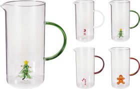 Ąsotis, 1400 ml, 16,5 x 10 x 21 cm, su 4 skirtingomis kalėdinėmis dekoracijomis viduje