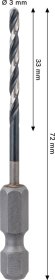 Grąžtas metalui BOSCH HSS, su šešiakampiu kotu, 3,0 mm, 3 × 33 × 72 mm
