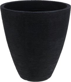Plastikinis lauko vazonas, antracito sp., skersmuo 39 cm., aukštis 42 cm
