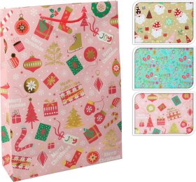 Dovanų maišelis, 3 skirtingi dizainai, 25 x 8,5 x 34,5 cm