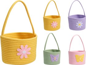 Velykinis krepšelis, su gėlės dizainu, 20 x 14 cm, 4 skirtingų sp.