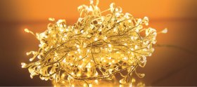 Šviečianti girlianda SUNLUX AH10, 450 LED, IP44, šiltai balta sp., 10 m