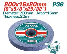 Abrazyvinis šlifavimo diskas TOTAL, P36, 200x16x20 mm, TAC2008016
