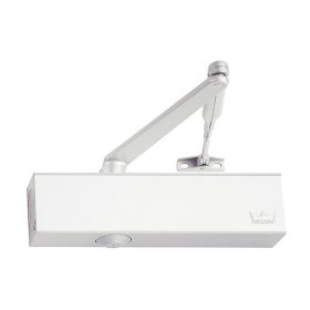 Durų pritraukėjas DORMA, TS72 BC, balta spalva, su alkūne